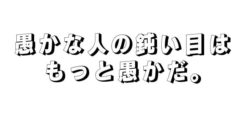 愚かな人の鈍い目はもっと愚かだ。