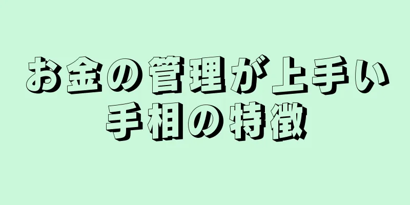 お金の管理が上手い手相の特徴