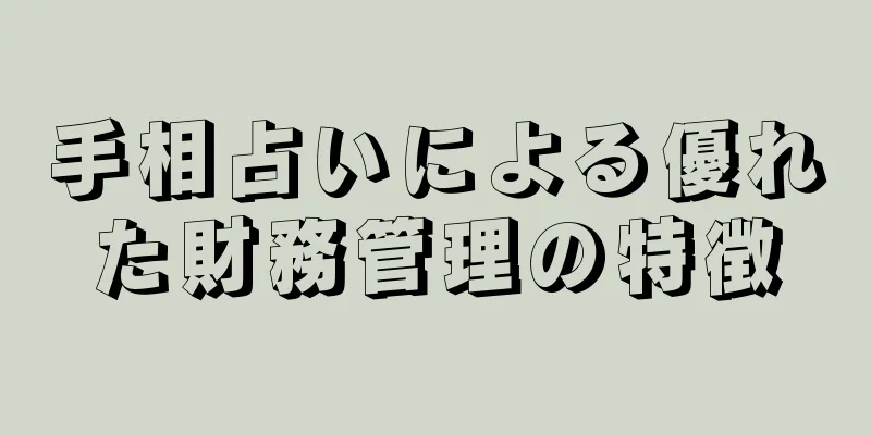 手相占いによる優れた財務管理の特徴