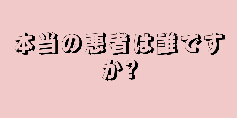 本当の悪者は誰ですか?