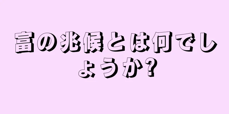 富の兆候とは何でしょうか?