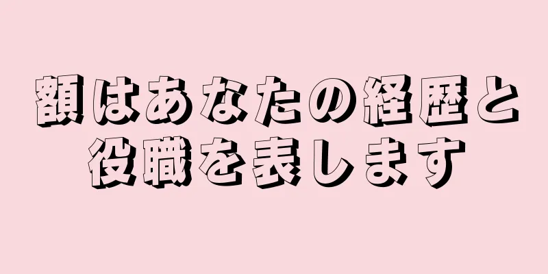 額はあなたの経歴と役職を表します