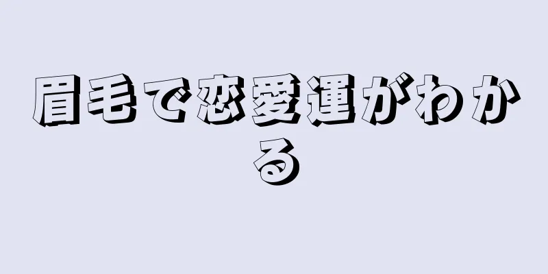 眉毛で恋愛運がわかる