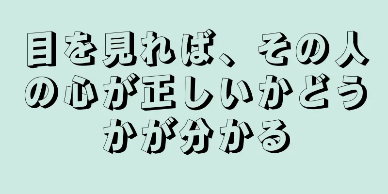 目を見れば、その人の心が正しいかどうかが分かる