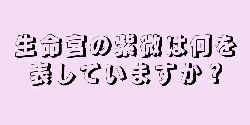 生命宮の紫微は何を表していますか？