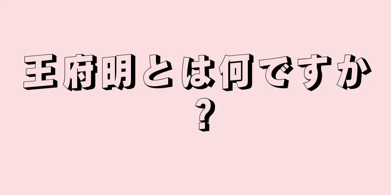 王府明とは何ですか？