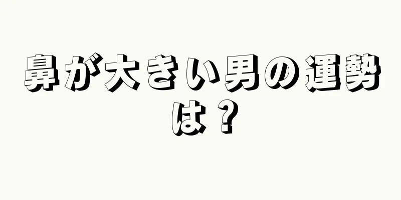 鼻が大きい男の運勢は？