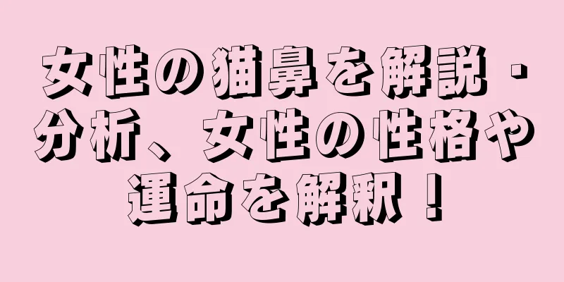 女性の猫鼻を解説・分析、女性の性格や運命を解釈！