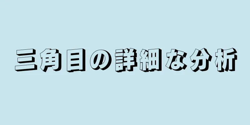 三角目の詳細な分析