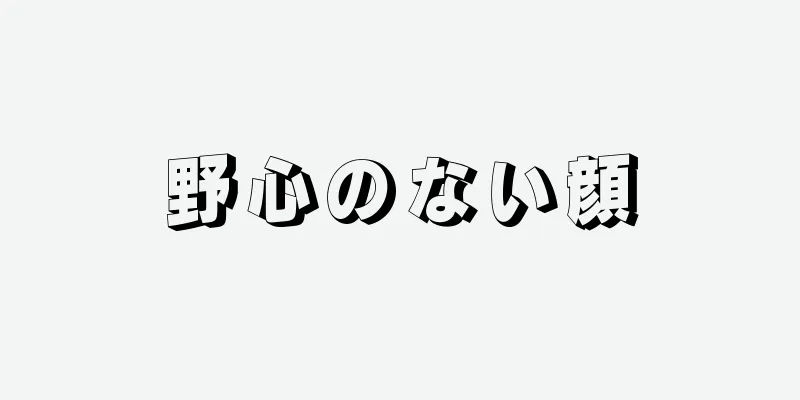 野心のない顔