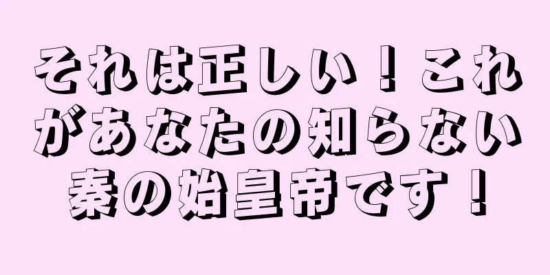 それは正しい！これがあなたの知らない秦の始皇帝です！