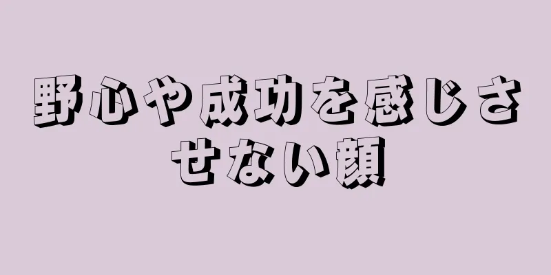 野心や成功を感じさせない顔