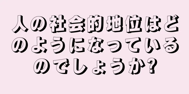 人の社会的地位はどのようになっているのでしょうか?