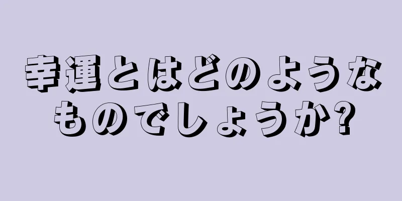 幸運とはどのようなものでしょうか?