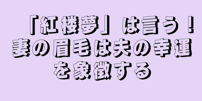 「紅楼夢」は言う！妻の眉毛は夫の幸運を象徴する