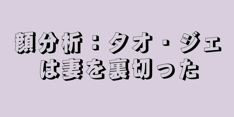 顔分析：タオ・ジェは妻を裏切った