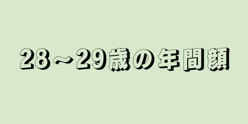 28～29歳の年間顔