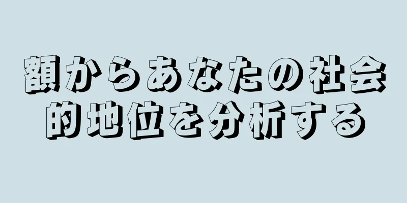 額からあなたの社会的地位を分析する