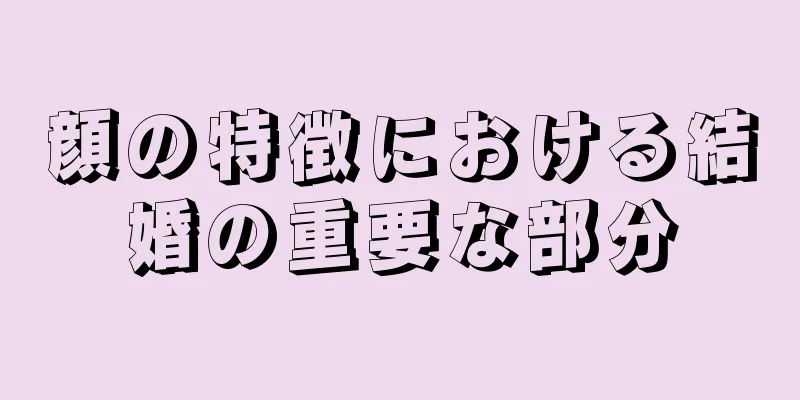 顔の特徴における結婚の重要な部分