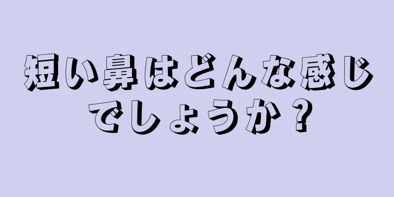 短い鼻はどんな感じでしょうか？