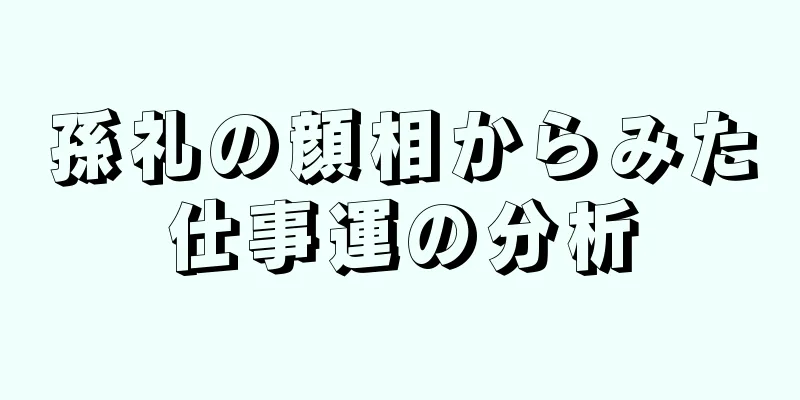 孫礼の顔相からみた仕事運の分析