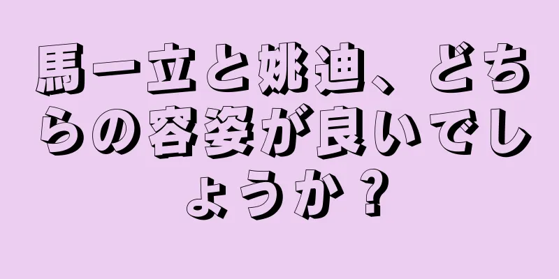 馬一立と姚迪、どちらの容姿が良いでしょうか？