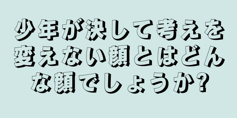 少年が決して考えを変えない顔とはどんな顔でしょうか?