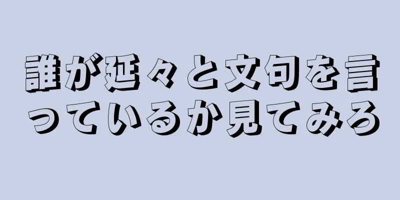 誰が延々と文句を言っているか見てみろ