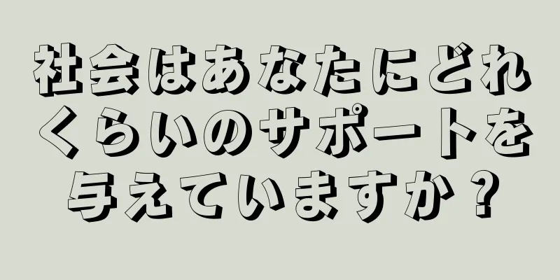 社会はあなたにどれくらいのサポートを与えていますか？