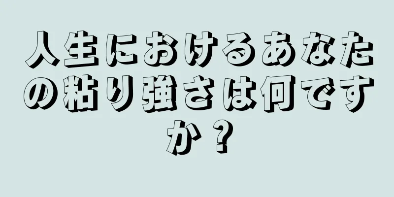 人生におけるあなたの粘り強さは何ですか？