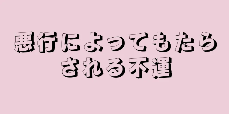 悪行によってもたらされる不運