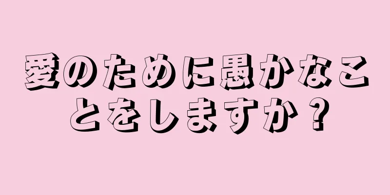 愛のために愚かなことをしますか？