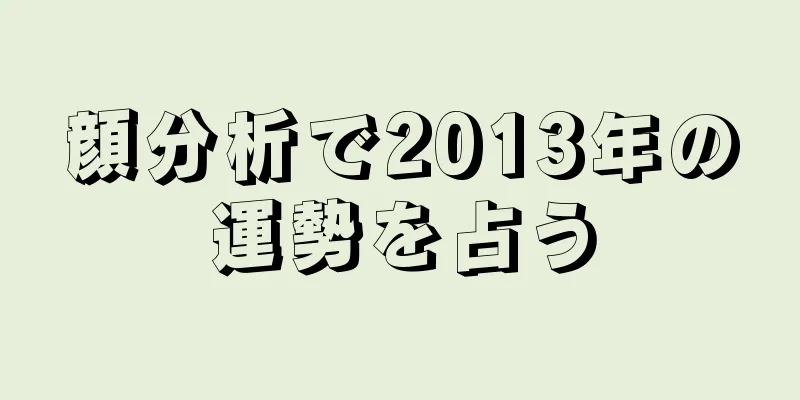 顔分析で2013年の運勢を占う