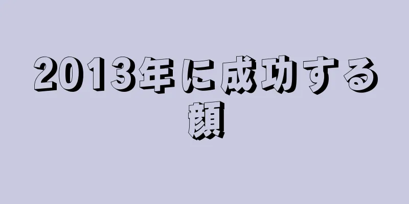 2013年に成功する顔