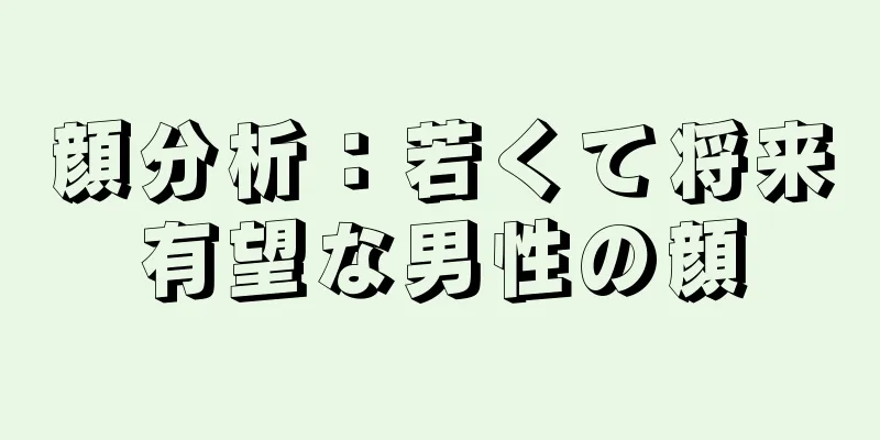 顔分析：若くて将来有望な男性の顔