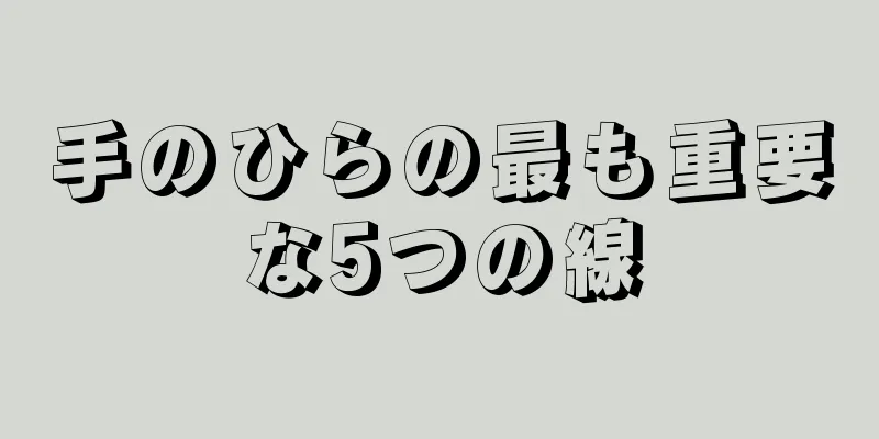 手のひらの最も重要な5つの線