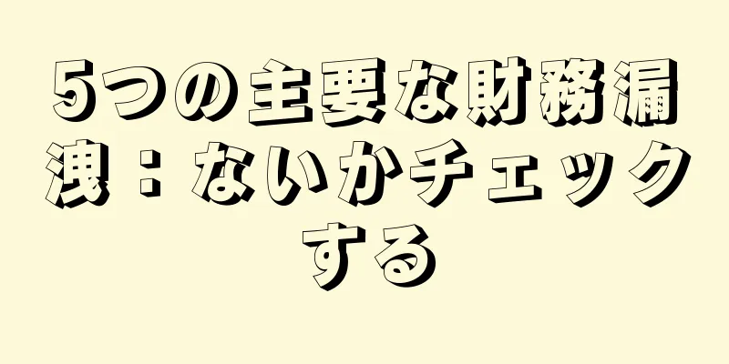 5つの主要な財務漏洩：ないかチェックする