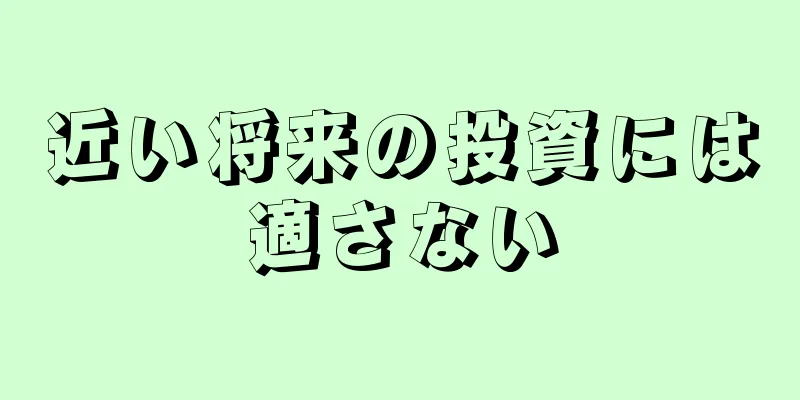 近い将来の投資には適さない