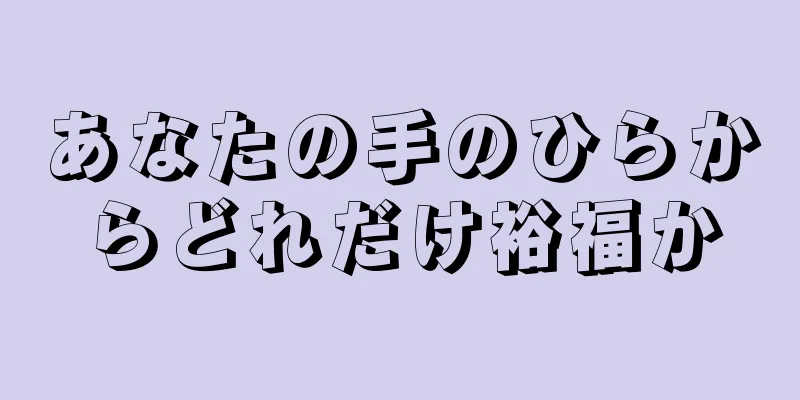 あなたの手のひらからどれだけ裕福か