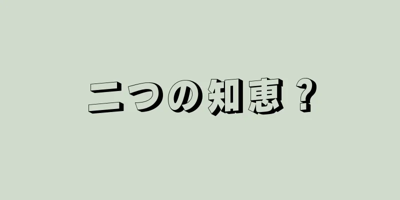 二つの知恵？