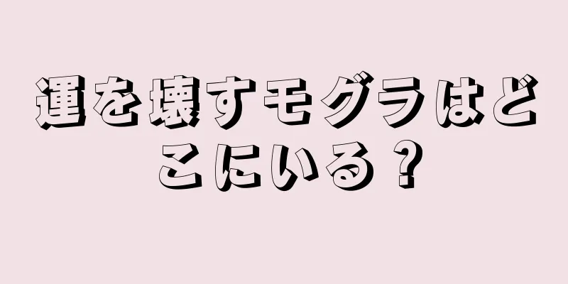 運を壊すモグラはどこにいる？