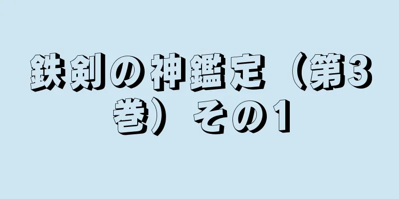 鉄剣の神鑑定（第3巻）その1