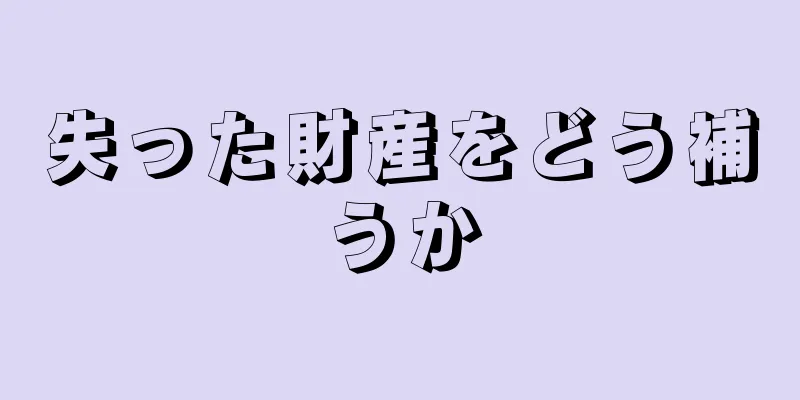 失った財産をどう補うか