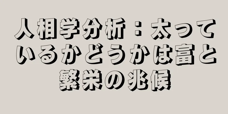 人相学分析：太っているかどうかは富と繁栄の兆候