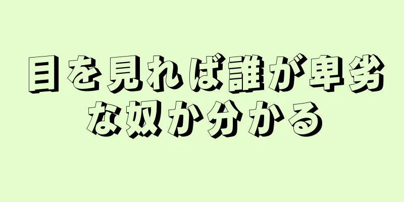 目を見れば誰が卑劣な奴か分かる