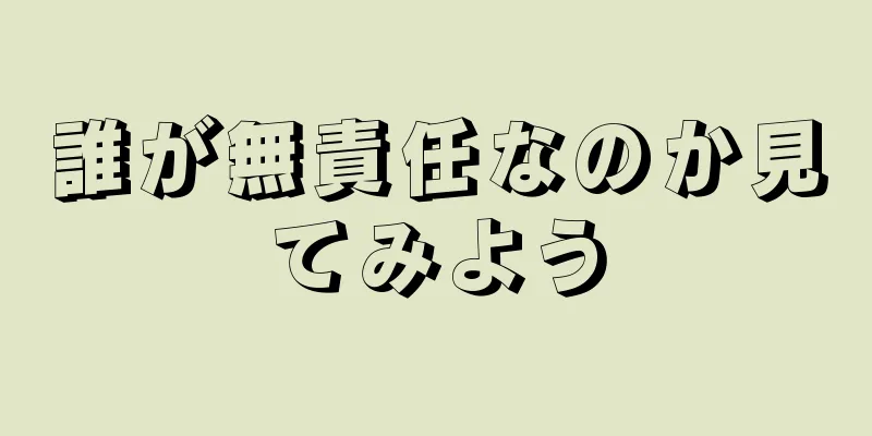 誰が無責任なのか見てみよう