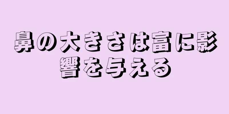 鼻の大きさは富に影響を与える