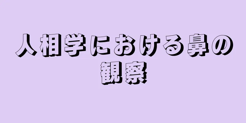 人相学における鼻の観察