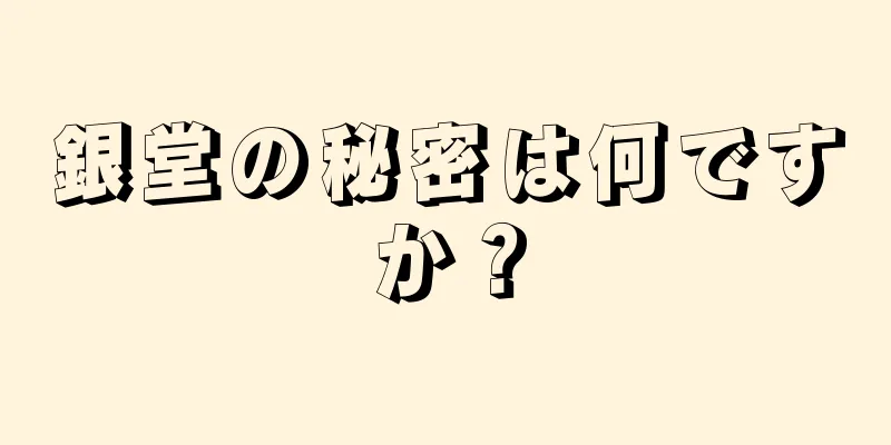 銀堂の秘密は何ですか？