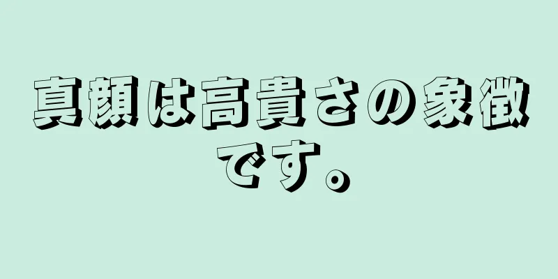 真顔は高貴さの象徴です。